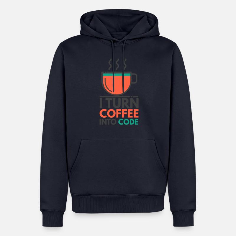 Ich verwandle Kaffee in Code - Männer Premium Bio Hoodie - Navy