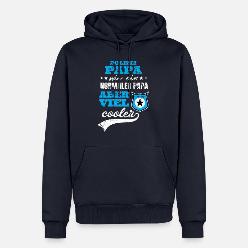 Polizei Papa Geschenk cool - Männer Premium Bio Hoodie - Navy