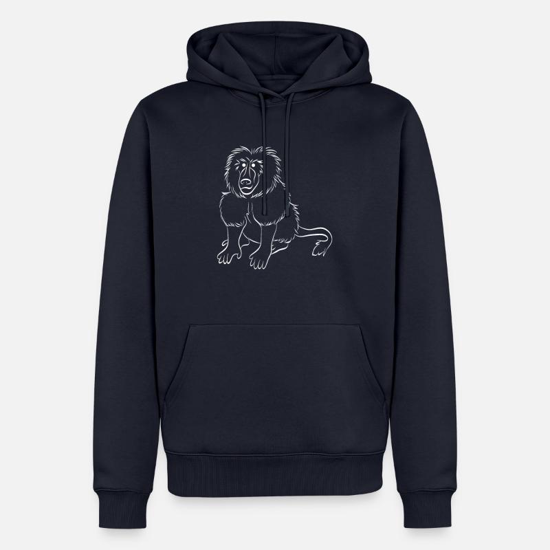 Affe Pavian - Männer Premium Bio Hoodie - Navy