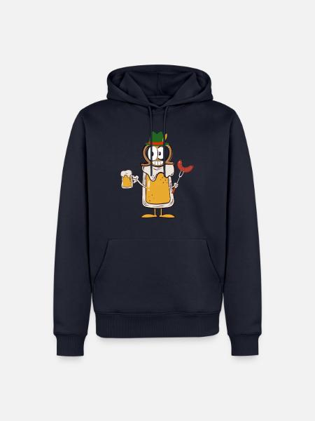 Brezn, Bier und eine Wurst - Männer Premium Bio Hoodie - Navy