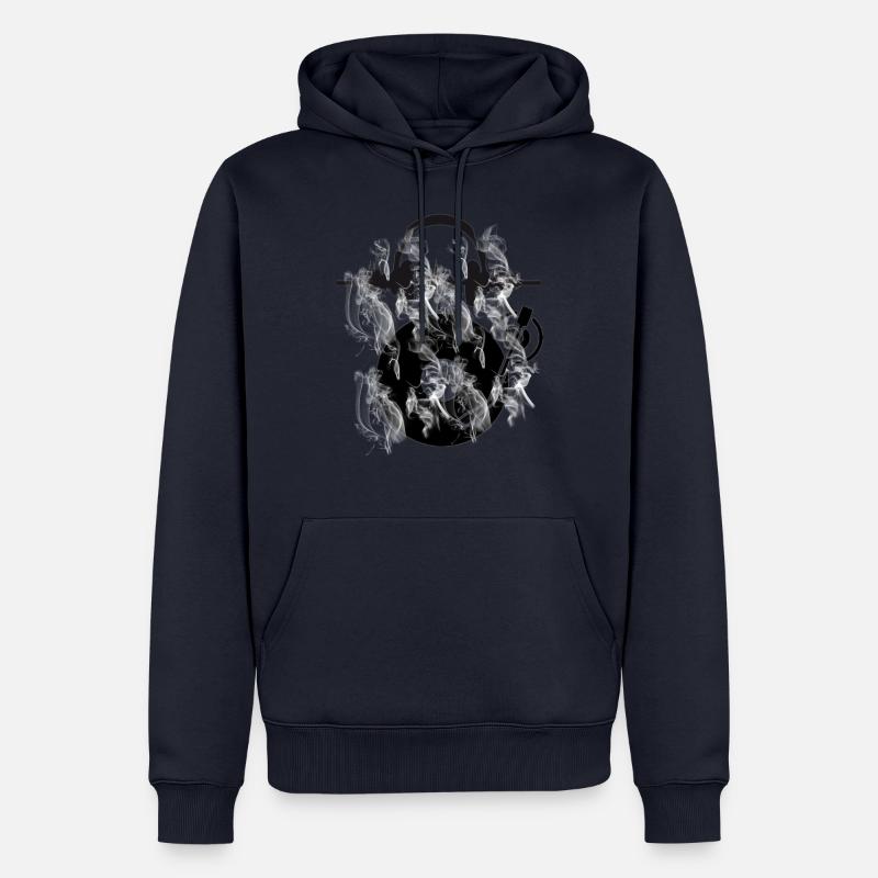 Disques vinyle écouteurs de vinyle - Sweat à capuche Premium bio Homme - bleu marine