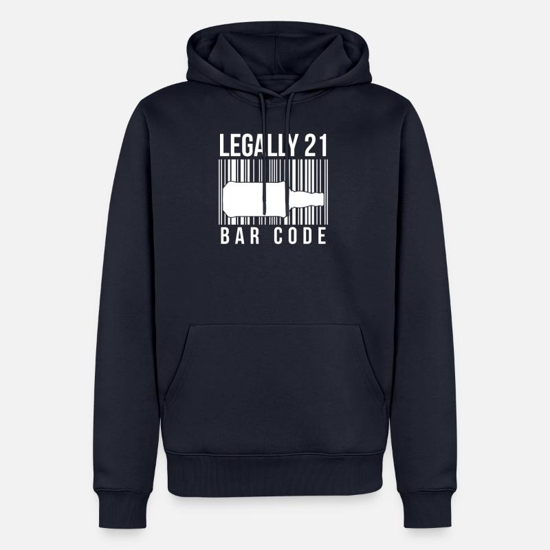 Gesetzlich 21-Bar-Code - Männer Premium Bio Hoodie - Navy