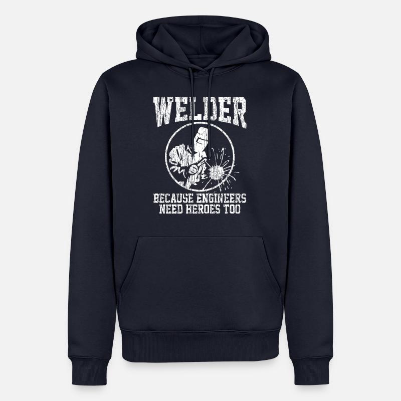 Soudeurs - Sweat à capuche Premium bio Homme - bleu marine