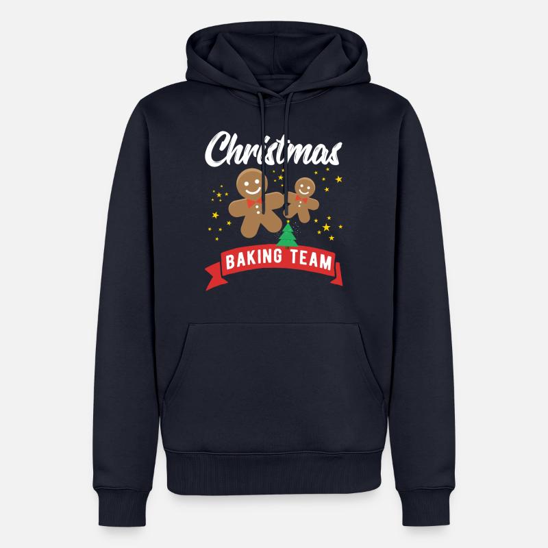 Équipe de cuisson de Noël - Sweat à capuche Premium bio Homme - bleu marine