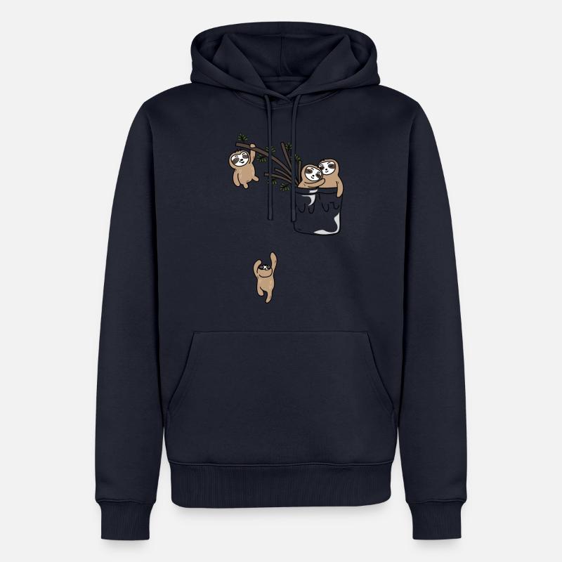 faultier - Männer Premium Bio Hoodie - Navy