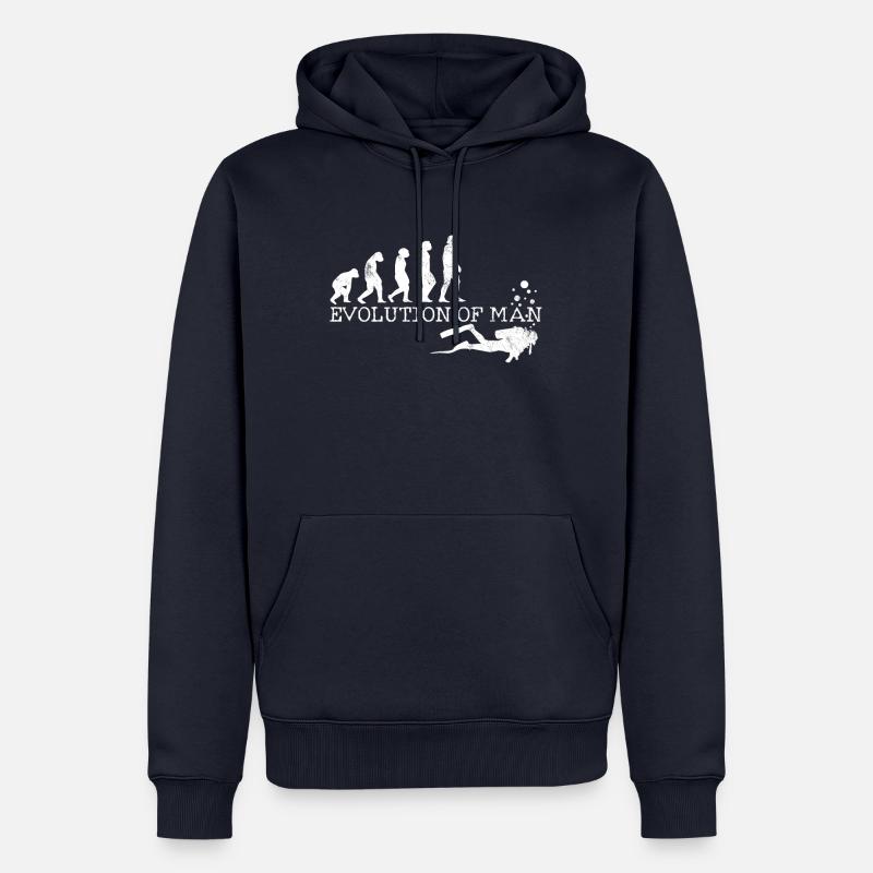 Diving Evolution - Diver Gift - Men’s Premium Organic Hoodie - navy