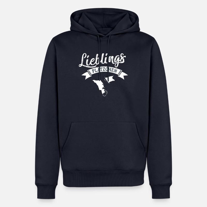 Biscuits préférés Helgoland - Sweat à capuche Premium bio Homme - bleu marine