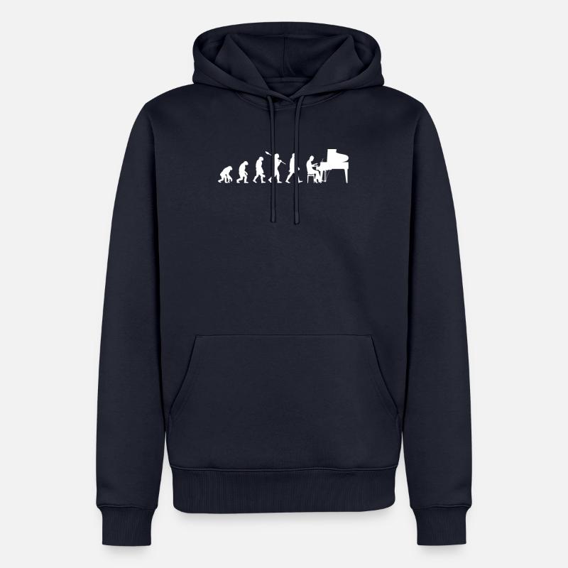 Piano Evolution - Sweat à capuche Premium bio Homme - bleu marine