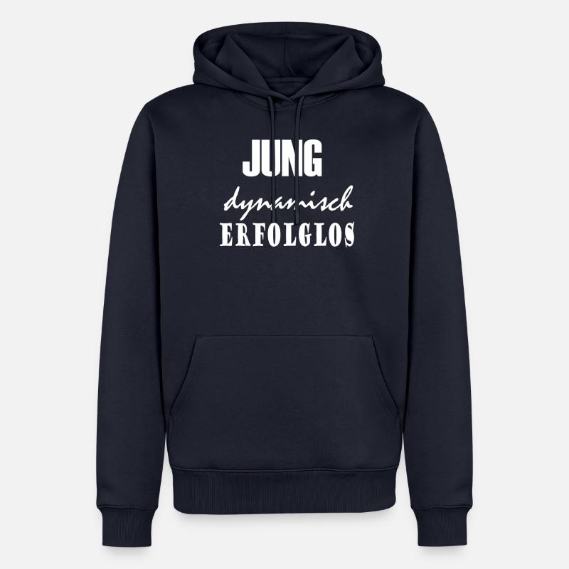 Jung dynamisch erfolglos - Männer Premium Bio Hoodie - Navy