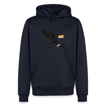 Regarder l'aigle avec le film rouler dans les griffes - Sweat à capuche Premium bio Homme - bleu marine - Devant - Nico (187cm)