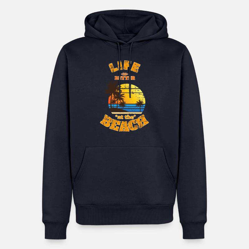 surf - Sweat à capuche Premium bio Homme - bleu marine