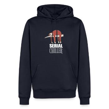 Serial Chiller Serien Killer Serienmörder Faultier - Männer Premium Bio Hoodie - Navy - Vorne - Nico (187cm)