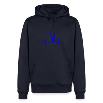 Saxophon - Männer Premium Bio Hoodie - Navy - Vorne - Nico (187cm)