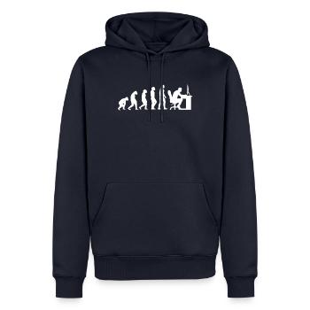 Gaming Evolution - Gamer Funny Gift - Sweat à capuche Premium bio Homme - bleu marine - Devant - Nico (187cm)