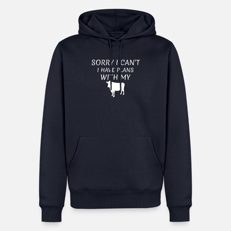 vache - Sweat à capuche Premium bio Homme - bleu marine