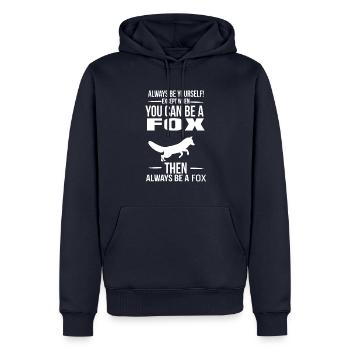 Fuchs - Männer Premium Bio Hoodie - Navy - Vorne - Nico (187cm)