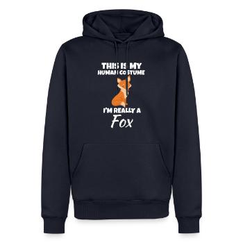 Fuchs - Männer Premium Bio Hoodie - Navy - Vorne - Nico (187cm)