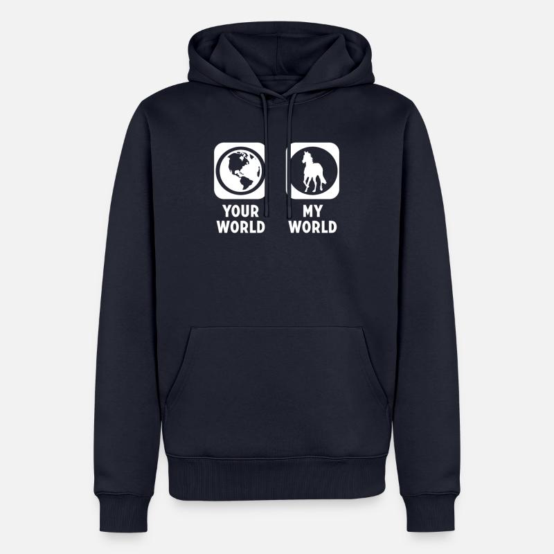 cheval - Sweat à capuche Premium bio Homme - bleu marine