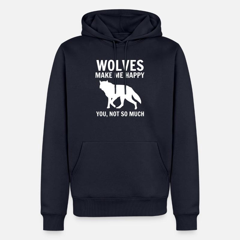 Wolf - Männer Premium Bio Hoodie - Navy