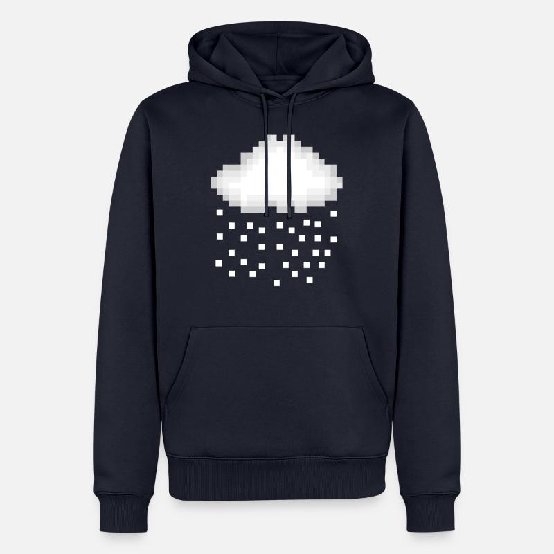 Les pixels de neige - Sweat à capuche Premium bio Homme - bleu marine