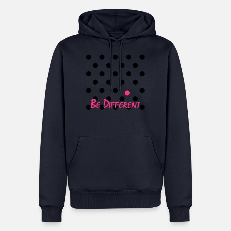 Différents points de polka - Sweat à capuche Premium bio Homme - bleu marine