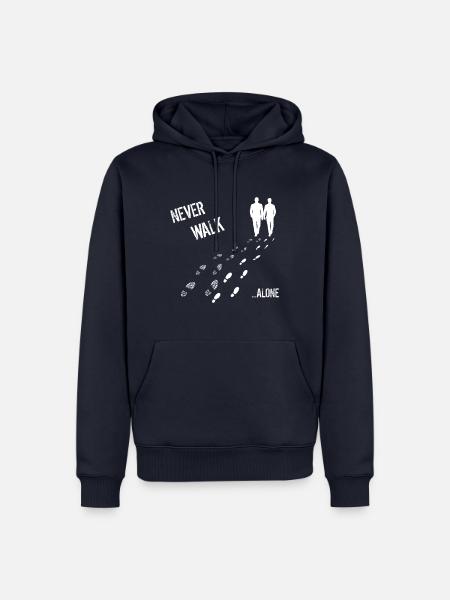 Never Walk alone Mann & Mann - Männer Premium Bio Hoodie - Navy