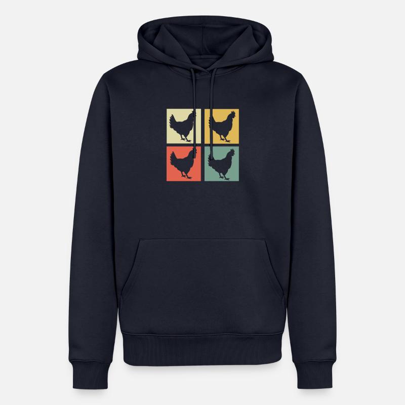 poulet - Sweat à capuche Premium bio Homme - bleu marine