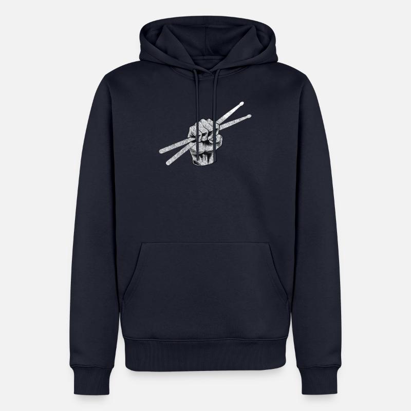 Cadeau de bande de batteur batterie batteur - Sweat à capuche Premium bio Homme - bleu marine