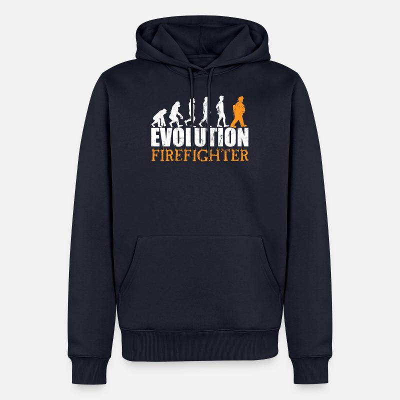 Firefighter Evolution - Männer Premium Bio Hoodie - Navy