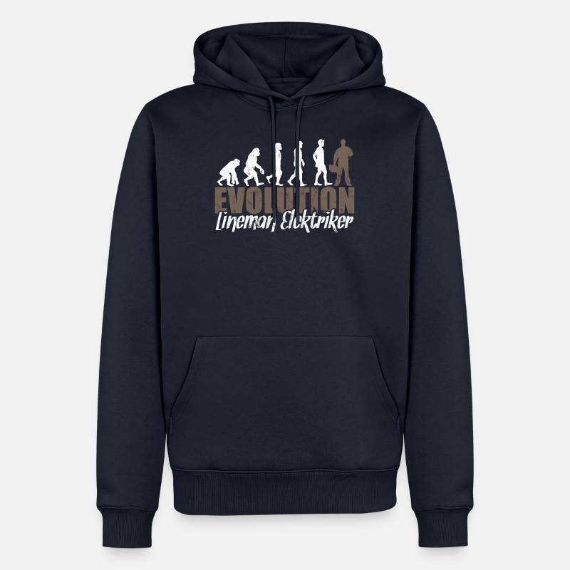 Elektriker Evolution - Männer Premium Bio Hoodie - Navy