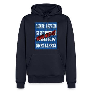 Kevin,lustige Sprüche,Geschenk,vintage - Männer Premium Bio Hoodie - Navy - Vorne - Nico (187cm)