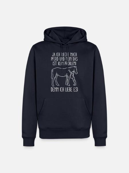 Ja ich rieche nach Pferd - Männer Premium Bio Hoodie - Navy