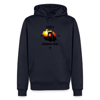Arches Nationalpark Utah USA Steinbogen Geologie - Männer Premium Bio Hoodie - Navy - Vorne - Nico (187cm)