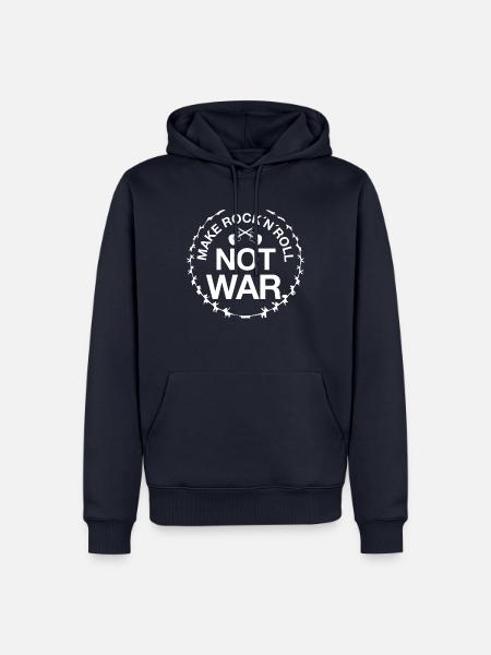 Make Rock´n´Roll Not War Rundlogo - Männer Premium Bio Hoodie - Navy