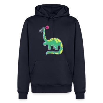 Dinosaure est de mauvaise humeur - Sweat à capuche Premium bio Homme - bleu marine - Devant - Nico (187cm)