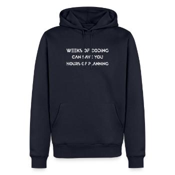 Funny Programmer Coding Planning Programming - Men’s Premium Organic Hoodie - navy - Front - Nico (187cm)