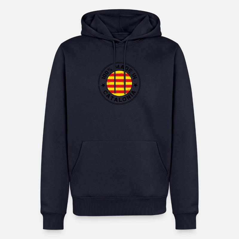 Fabriqué en Catalogne drapeau catalan drapeau - Sweat à capuche Premium bio Homme - bleu marine