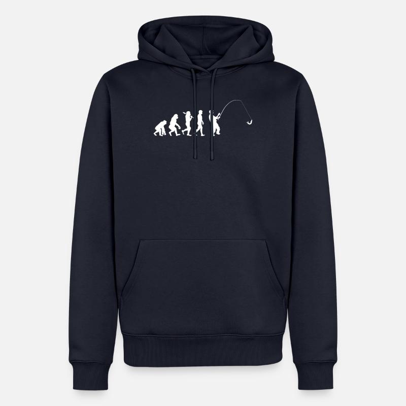 Angler Evolution Geschenkidee - Männer Premium Bio Hoodie - Navy