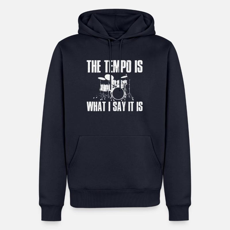 Drummer's pace - Männer Premium Bio Hoodie - Navy