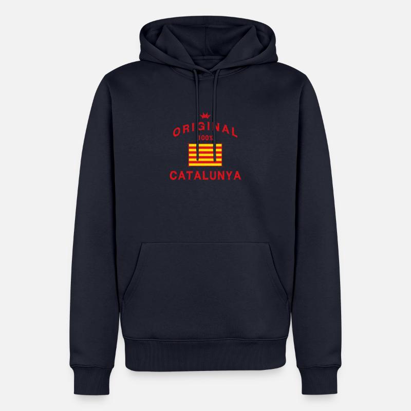 Catalogne drapeau catalan drapeau - Sweat à capuche Premium bio Homme - bleu marine