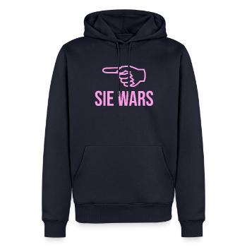 Sie wars - Männer Premium Bio Hoodie - Navy - Vorne - Nico (187cm)