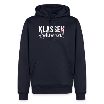 Abschied Geschenk für Klassenlehrerin mit dem Klas - Männer Premium Bio Hoodie - Navy - Vorne - Nico (187cm)