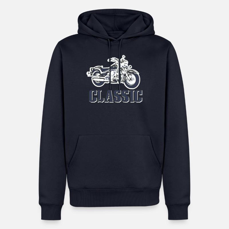 Conception de moto "classique" - Sweat à capuche Premium bio Homme - bleu marine