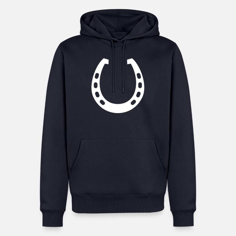 Fer à cheval Hirtiche - Sweat à capuche Premium bio Homme - bleu marine