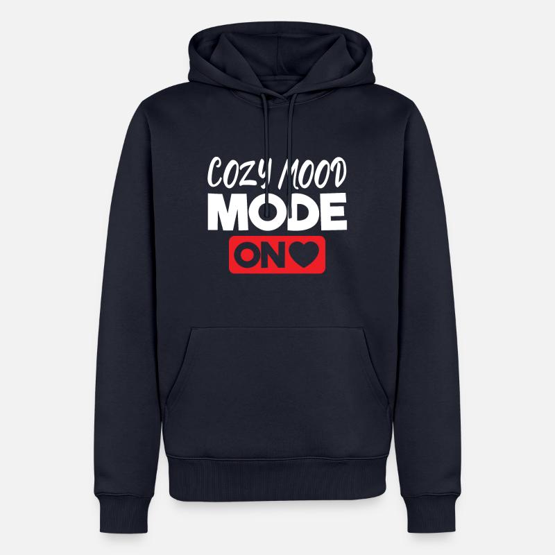 Mode d'ambiance confortable activé - Sweat à capuche Premium bio Homme - bleu marine