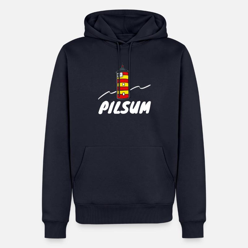 Pilsumer Leuchtturm - Männer Premium Bio Hoodie - Navy