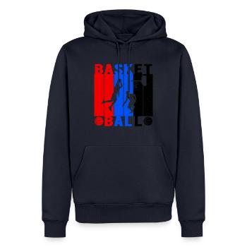 Basketball Spieler Jump Wurf - Männer Premium Bio Hoodie - Navy - Vorne - Nico (187cm)