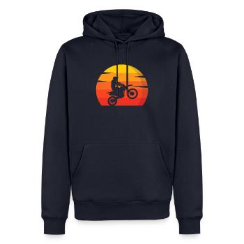 Motorry Motocross Enduro Herzschlag - Männer Premium Bio Hoodie - Navy - Vorne - Nico (187cm)