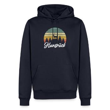 Hunsrück Diebische Bergvolk Hunsrücker Heimat - Männer Premium Bio Hoodie - Navy - Vorne - Nico (187cm)