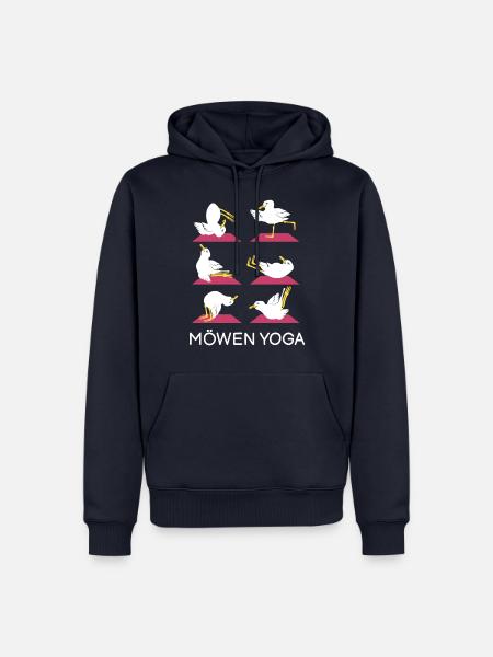 Möven Yoga Meditation Möve Yogatraining - Männer Premium Bio Hoodie - Navy